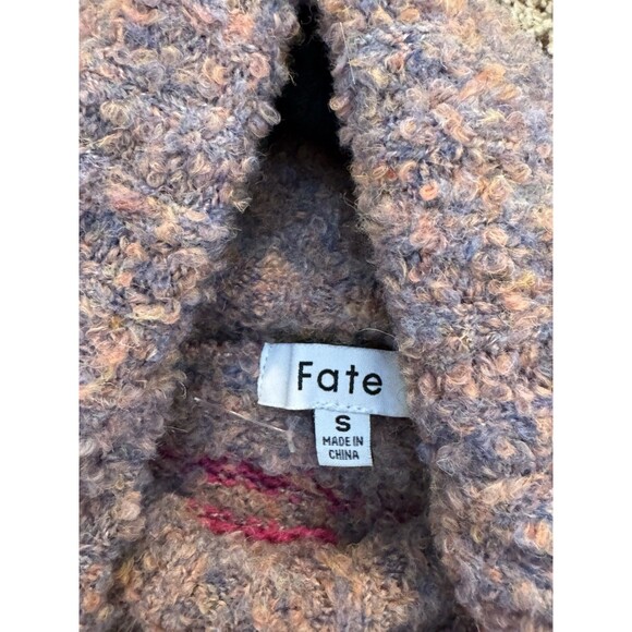 Fate Multicolor Floral Striped Knit Cowl Neck Pullover Sweater S - Picture 4 of 5